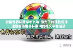 微信世界杯赌球怎么赌-微光下的理性观球，理性看待世界杯期间的社交平台活动