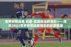 世界杯预选赛 彩票-直面命运的竞彩——浅析2022世界杯预选赛背后的彩票热潮