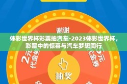 体彩世界杯彩票抽汽车-2023体彩世界杯，彩票中的惊喜与汽车梦想同行