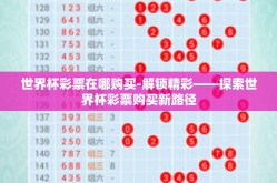 世界杯彩票在哪购买-解锁精彩——探索世界杯彩票购买新路径