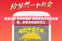 网易彩票 世界杯赛程-网易彩票与世界杯赛程，梦想与机遇的交汇