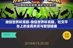 微信世界杯竞猜-微信世界杯竞猜，社交平台上的全民欢庆与智慧碰撞