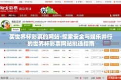 买世界杯彩票的网站-探索安全与娱乐并行的世界杯彩票网站挑选指南