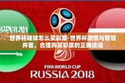 世界杯赌球怎么买彩票-世界杯激情与智慧并蓄，合理购买彩票的正确途径
