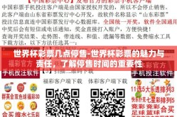 世界杯彩票几点停售-世界杯彩票的魅力与责任，了解停售时间的重要性