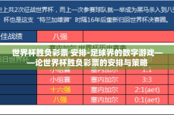 世界杯胜负彩票 安排-足球界的数字游戏——论世界杯胜负彩票的安排与策略