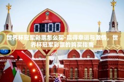 世界杯冠军彩票怎么买-赢得幸运与激情，世界杯冠军彩票的购买指南