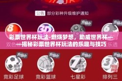 彩票世界杯玩法-燃烧梦想，助威世界杯——揭秘彩票世界杯玩法的乐趣与技巧
