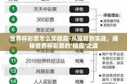 世界杯彩票怎么买稳赢-从策略到实战，揭秘世界杯彩票的‘稳赢’之道