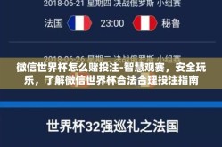 微信世界杯怎么赌投注-智慧观赛，安全玩乐，了解微信世界杯合法合理投注指南