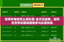 世界杯赌球怎么买彩票-全方位指南，如何在世界杯期间理智参与彩票购买