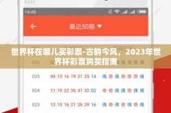 世界杯在哪儿买彩票-古韵今风，2023年世界杯彩票购买指南