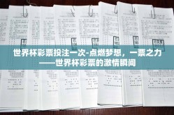 世界杯彩票投注一次-点燃梦想，一票之力——世界杯彩票的激情瞬间