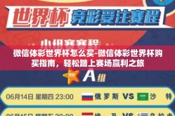 微信体彩世界杯怎么买-微信体彩世界杯购买指南，轻松踏上赛场赢利之旅