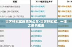 世界杯冠军彩票怎么买-世界杯冠军，一注之差的机遇
