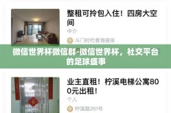 微信世界杯微信群-微信世界杯，社交平台的足球盛事