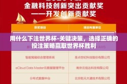 用什么下注世界杯-关键决策，选择正确的投注策略赢取世界杯胜利
