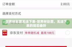 世界杯彩票无法下单-世界杯彩票，无法下单的背后曲折
