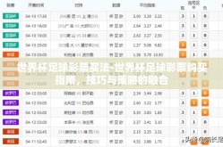 世界杯足球彩票买法-世界杯足球彩票购买指南，技巧与策略的融合