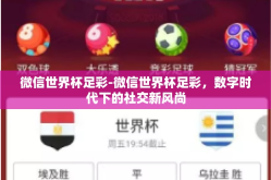 微信世界杯足彩-微信世界杯足彩，数字时代下的社交新风尚