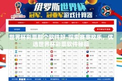 世界杯彩票那个软件好-探索赛事欢乐，优选世界杯彩票软件秘籍