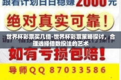 世界杯彩票买几倍-世界杯彩票策略探讨，合理选择倍数投注的艺术