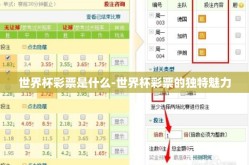 世界杯彩票是什么-世界杯彩票的独特魅力