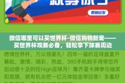 微信哪里可以买世界杯-微信购物新宠——买世界杯观赛必备，轻松拿下球赛周边
