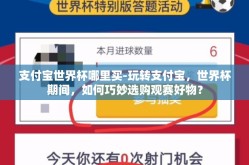 支付宝世界杯哪里买-玩转支付宝，世界杯期间，如何巧妙选购观赛好物？