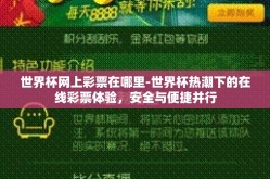 世界杯网上彩票在哪里-世界杯热潮下的在线彩票体验，安全与便捷并行