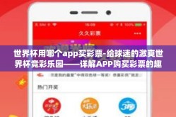 世界杯用哪个app买彩票-给球迷的激爽世界杯竞彩乐园——详解APP购买彩票的趣味与安全