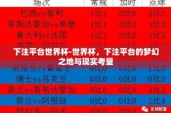 下注平台世界杯-世界杯，下注平台的梦幻之地与现实考量