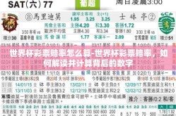 世界杯彩票赔率怎么算-世界杯彩票赔率，如何解读并计算背后的数字