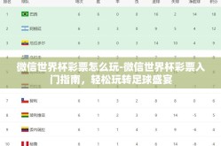 微信世界杯彩票怎么玩-微信世界杯彩票入门指南，轻松玩转足球盛宴