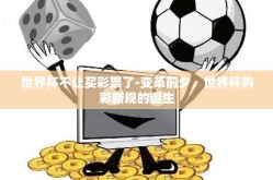 世界杯不让买彩票了-变革前夕，世界杯购彩新规的诞生