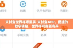 支付宝世界杯哪里买-支付宝APP，便捷的数字钱包，世界杯观赛新奇兵