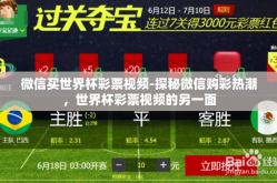 微信买世界杯彩票视频-探秘微信购彩热潮，世界杯彩票视频的另一面