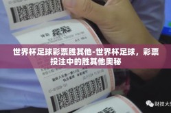 世界杯足球彩票胜其他-世界杯足球，彩票投注中的胜其他奥秘