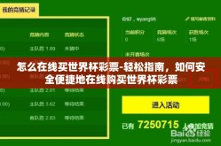 怎么在线买世界杯彩票-轻松指南，如何安全便捷地在线购买世界杯彩票