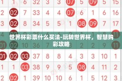 世界杯彩票什么买法-玩转世界杯，智慧购彩攻略