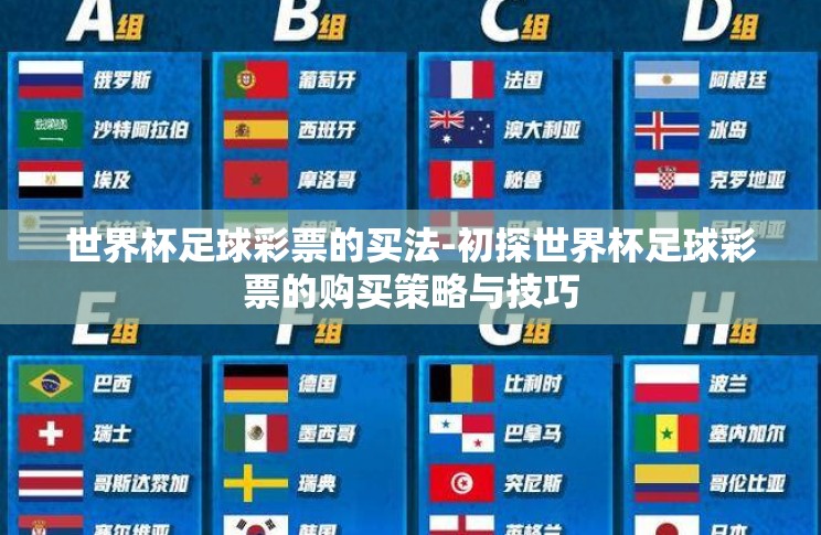 世界杯足球彩票的买法-初探世界杯足球彩票的购买策略与技巧 世界杯足球彩票的买法-初探世界杯足球彩票的购买策略与技巧