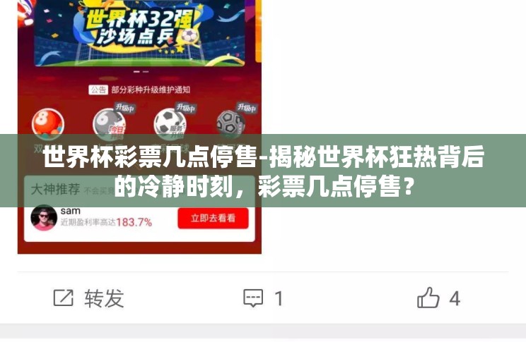 世界杯彩票几点停售-揭秘世界杯狂热背后的冷静时刻，彩票几点停售？