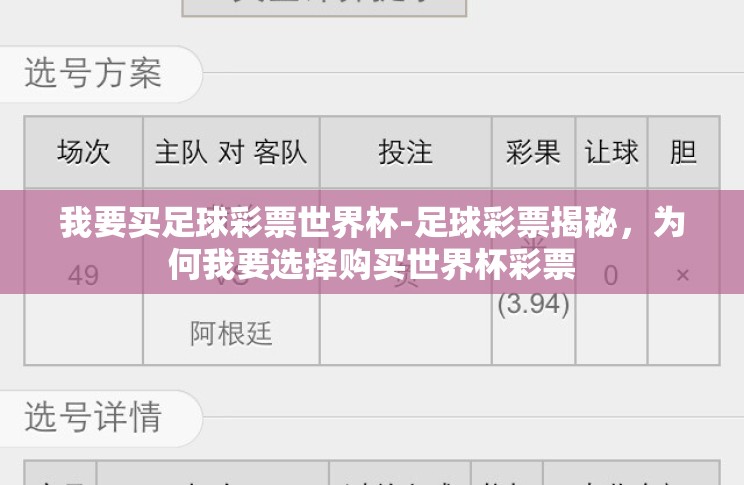 我要买足球彩票世界杯-足球彩票揭秘,为何我要选择购买世界杯彩票 我要买足球彩票世界杯-足球彩票揭秘,为何我要选择购买世界杯彩票