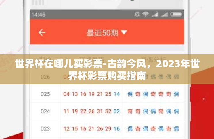 世界杯在哪儿买彩票-古韵今风,2023年世界杯彩票购买指南 世界杯在哪儿买彩票-古韵今风,2023年世界杯彩票购买指南