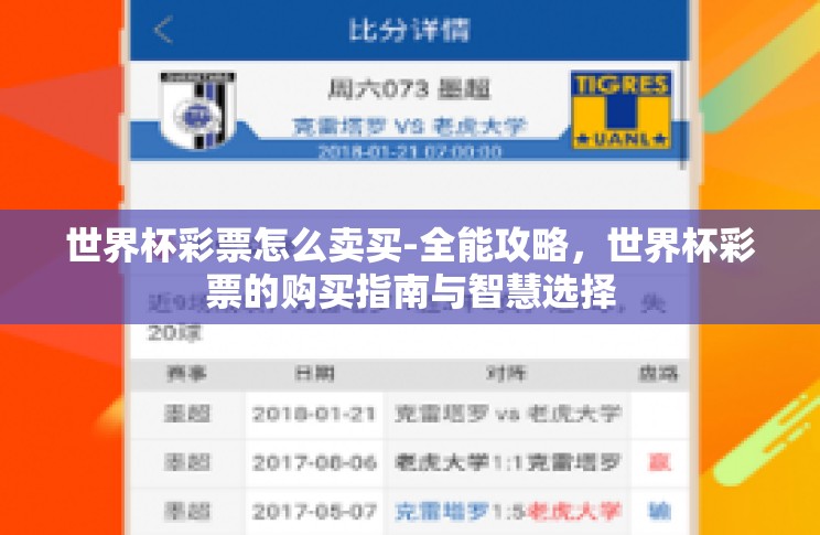世界杯彩票怎么卖买-全能攻略,世界杯彩票的购买指南与智慧选择 世界杯彩票怎么卖买-全能攻略,世界杯彩票的购买指南与智慧选择