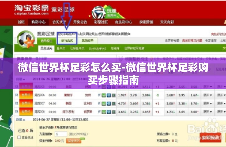 微信世界杯足彩怎么买-微信世界杯足彩购买步骤指南 微信世界杯足彩怎么买-微信世界杯足彩购买步骤指南