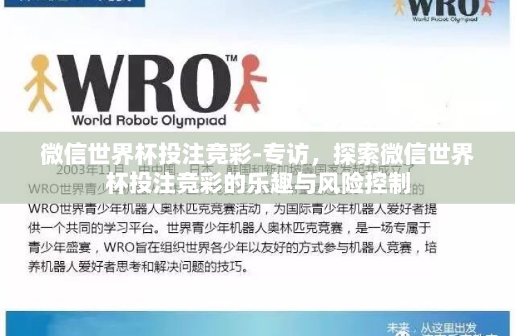 微信世界杯投注竞彩-专访,探索微信世界杯投注竞彩的乐趣与风险控制 微信世界杯投注竞彩-专访,探索微信世界杯投注竞彩的乐趣与风险控制