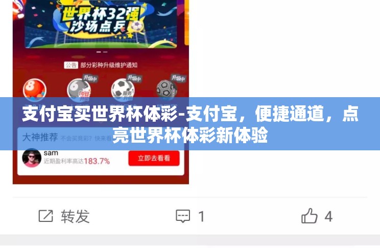 支付宝买世界杯体彩-支付宝,便捷通道,点亮世界杯体彩新体验 支付宝买世界杯体彩-支付宝,便捷通道,点亮世界杯体彩新体验