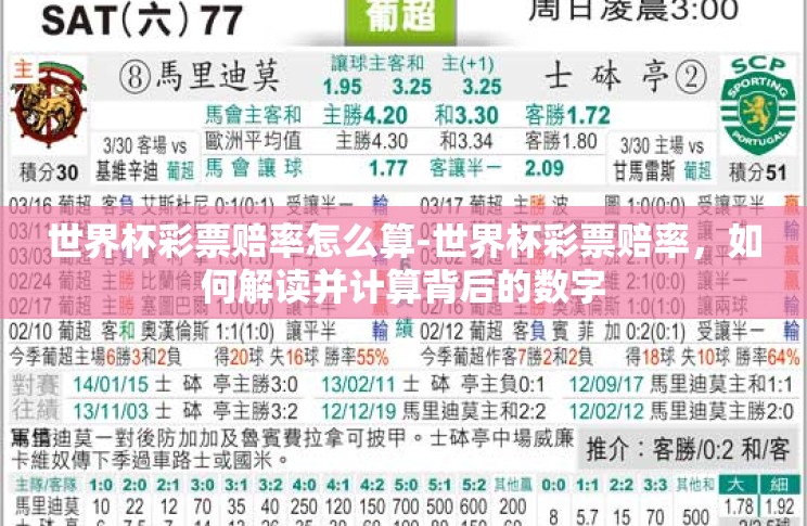 世界杯彩票赔率怎么算-世界杯彩票赔率,如何解读并计算背后的数字 世界杯彩票赔率怎么算-世界杯彩票赔率,如何解读并计算背后的数字