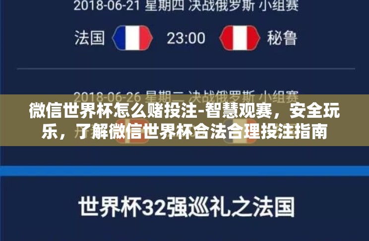 微信世界杯怎么赌投注-智慧观赛，安全玩乐，了解微信世界杯合法合理投注指南